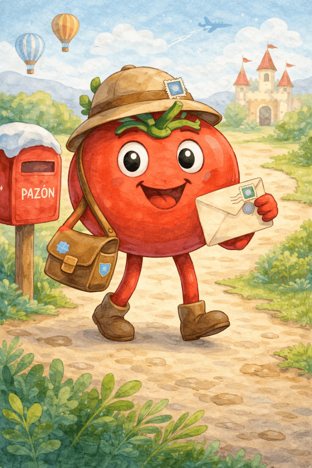 Paco el Tomate entregando cartas