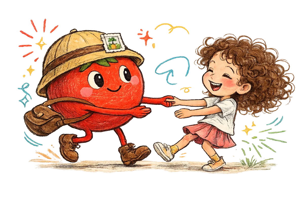Paco el Tomate jugando con una niña
