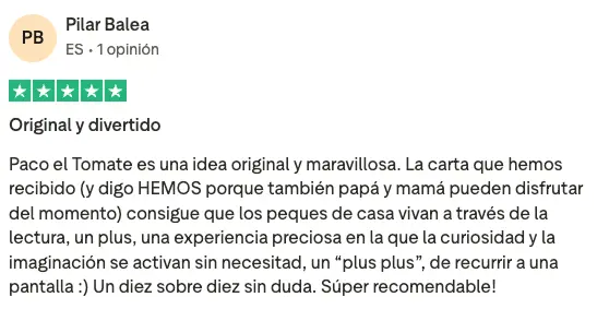 Reseña de Trustpilot